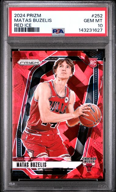 Basketball Panini 2024 Panini Prizm Basketball - Matas Buzelis #252 - Rookie - Red Ice - PSA 10