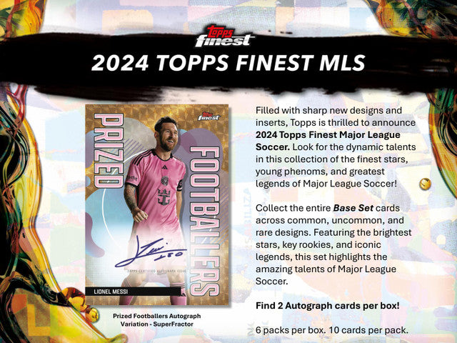 2024 Topps Finest Mls Soccer Hobby 8 Box Case