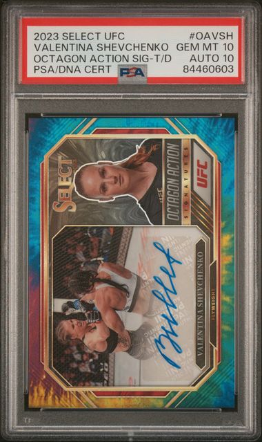 UFC MMA Panini 2023 Panini Select UFC - Valentina Shevchenko Oavsh - Tie Dye Signature /25 - PSA 10 / 10