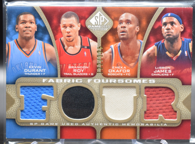 Basketball Upper Deck 2009-10 Upper Deck SP Games Used Basketball - Kevin Durant Brandon Roy Emeka Okafor Lebron James F4 Jord - Fabric Foursomes /125