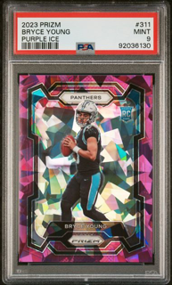 Sports Panini 2023 Panini Prizm Football - Bryce Young 311 - Purple Ice /225 - PSA 9